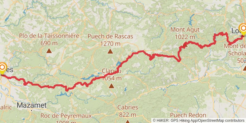 Camino Claviere-Candanchu via Arles stage 9 Map