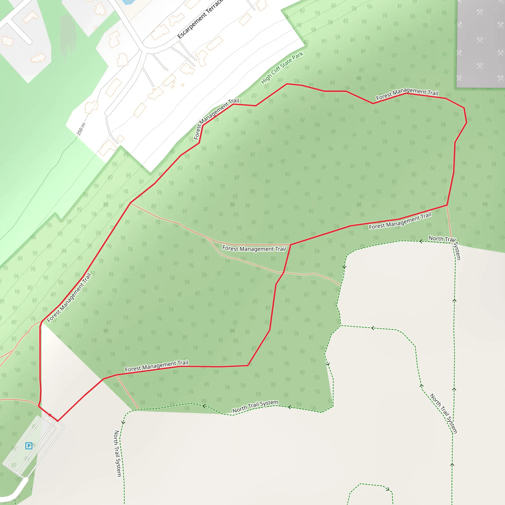 Forest Management Loop Trail mobile static map
