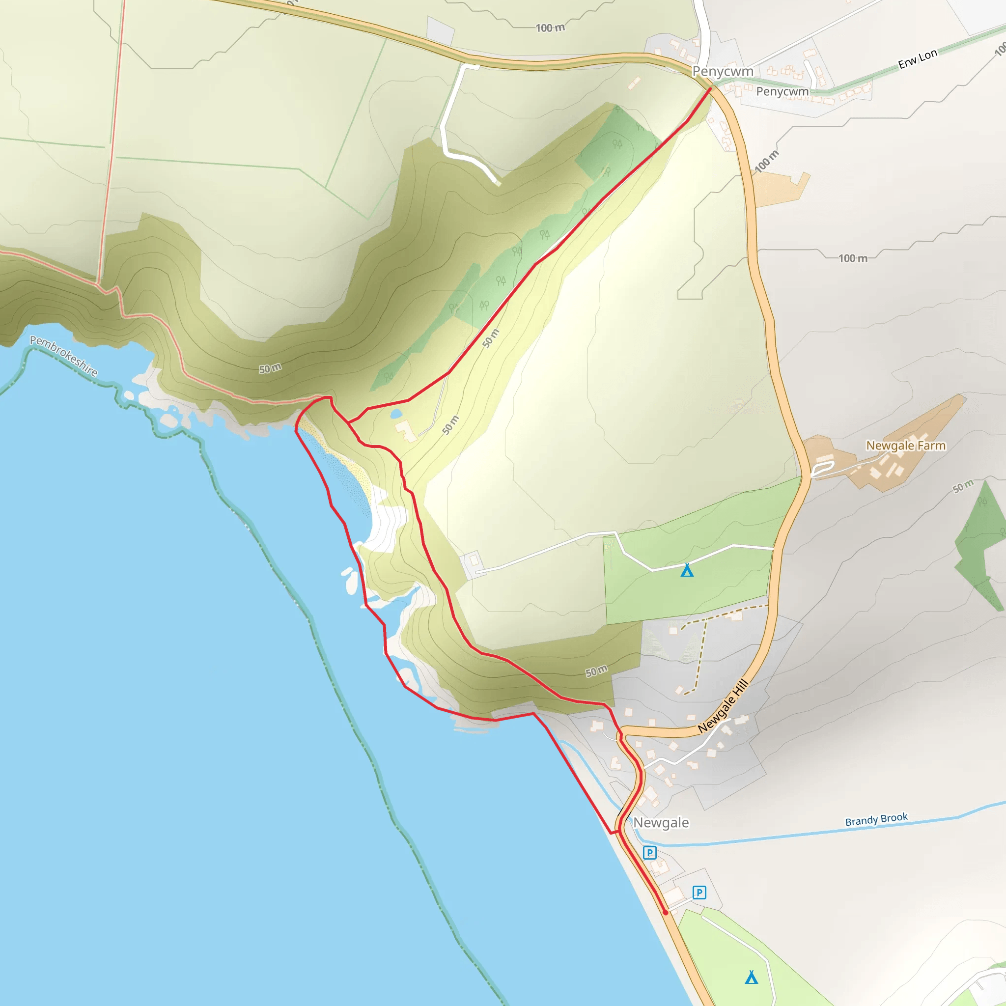 Penycwm Walk mobile static map