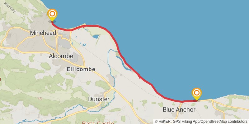 West Somerset Coast Path stage 3 Map