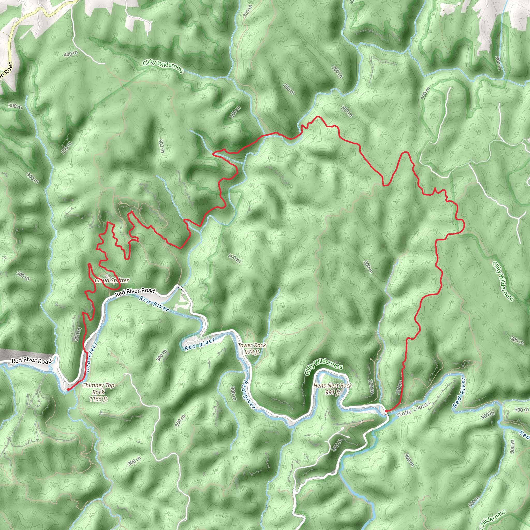 Sheltower Trace and Osbourne Bend Trail mobile static map
