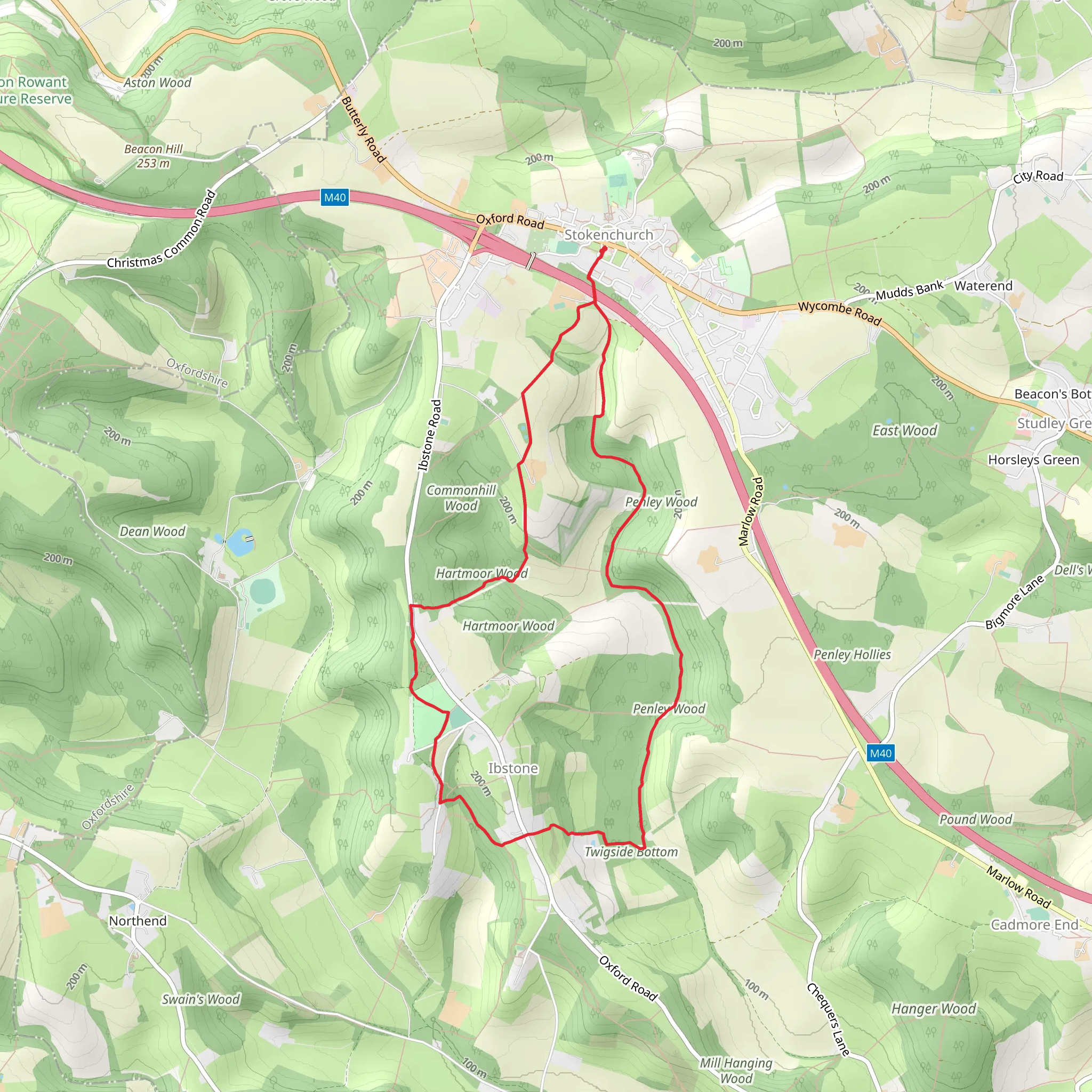 Stokenchurch and Ibstone Loop mobile static map