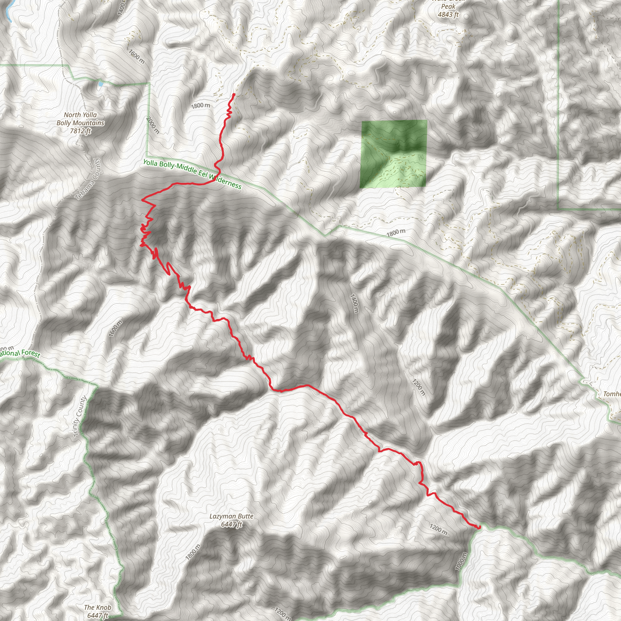 South Fork Cottonwood Creek via Cold Fork Ridge Trail mobile static map