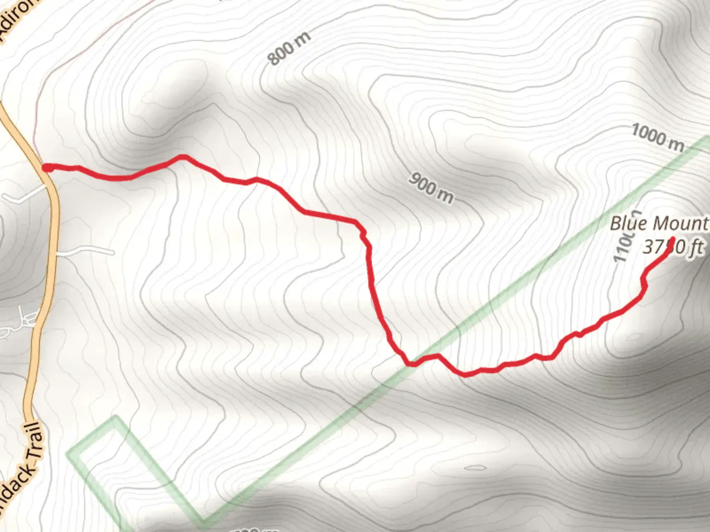 An image depicting the trail Blue Mountain and its surrounding area.