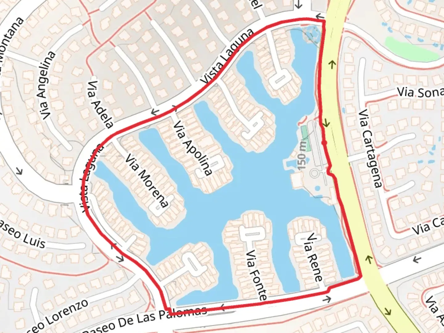 An image depicting the trail Vista Laguna Loop and its surrounding area.