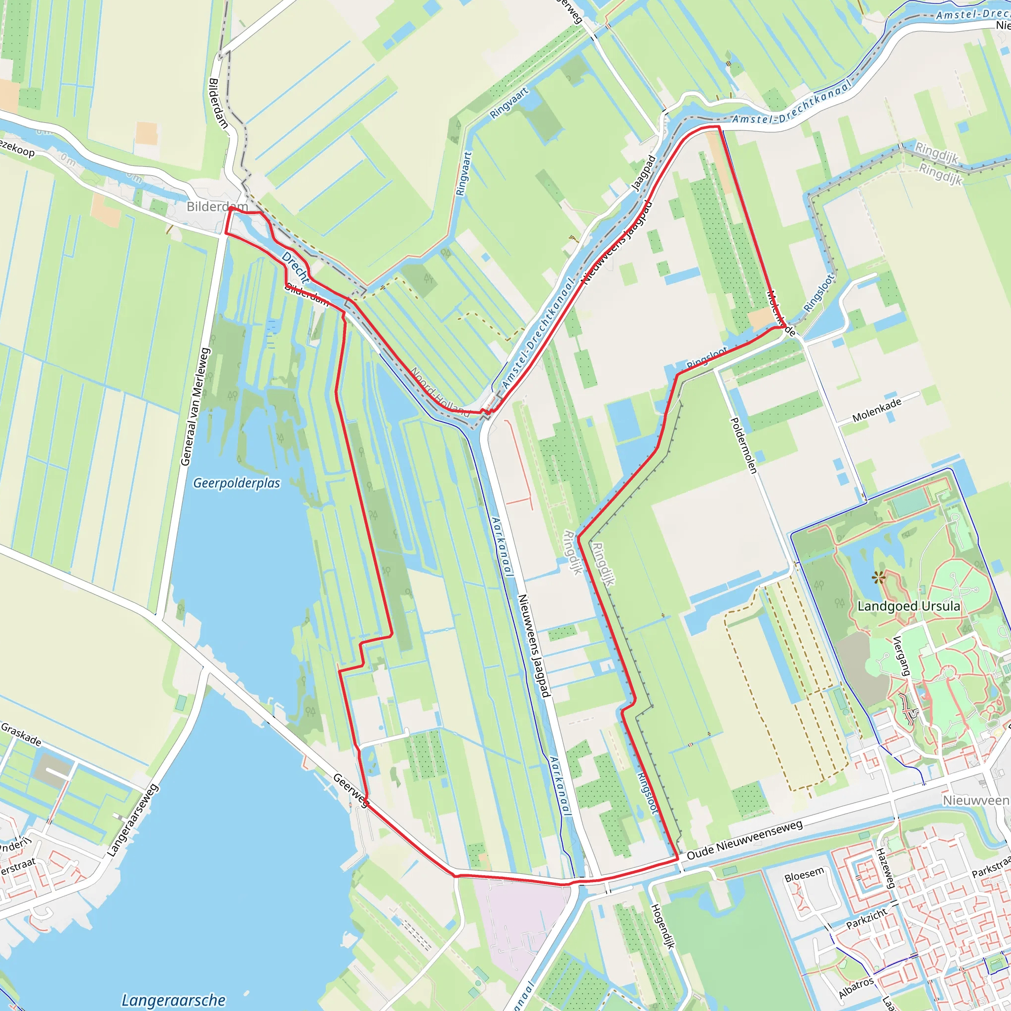 Pelgrimspad and Ursula Route Loop mobile static map