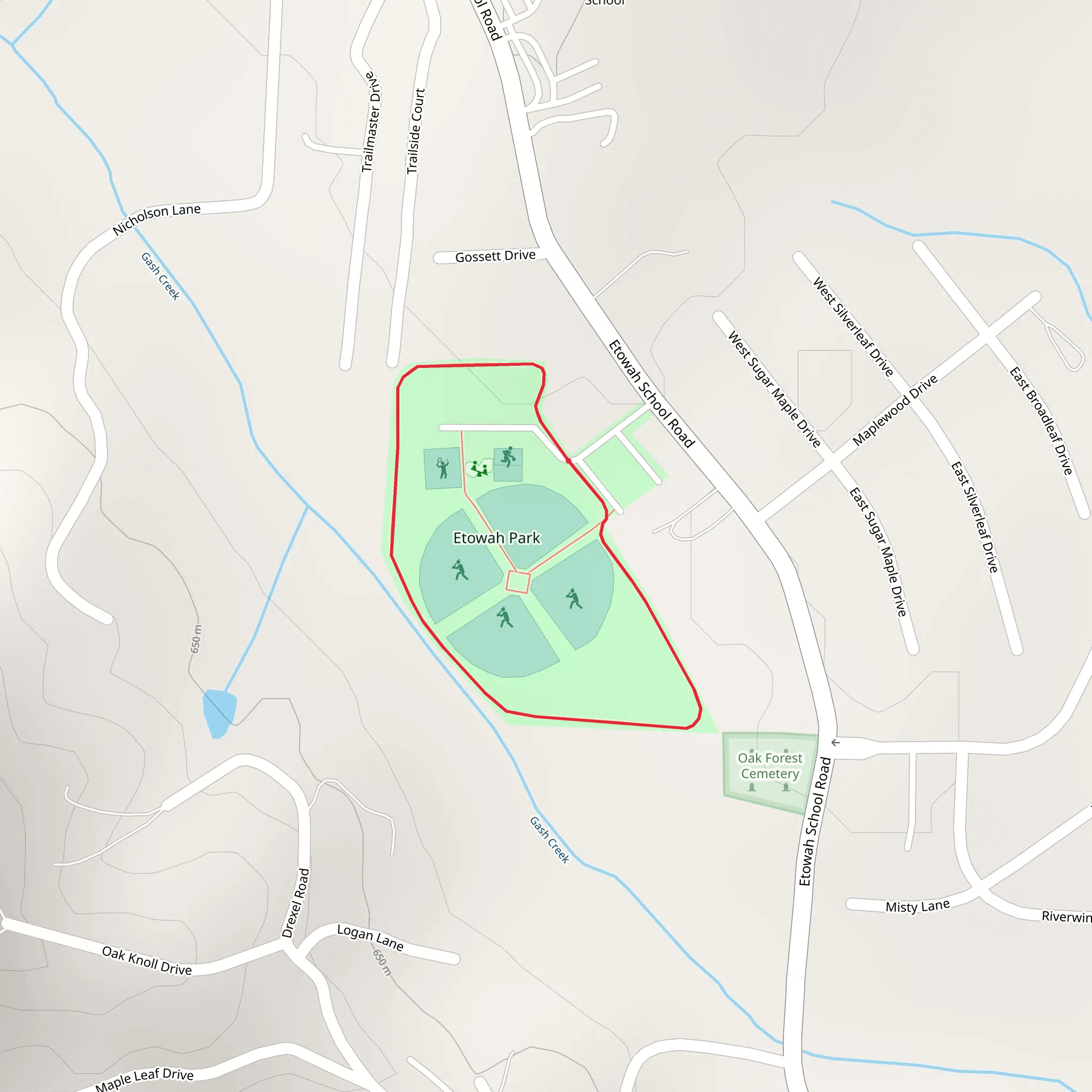 Etowah Park Loop mobile static map