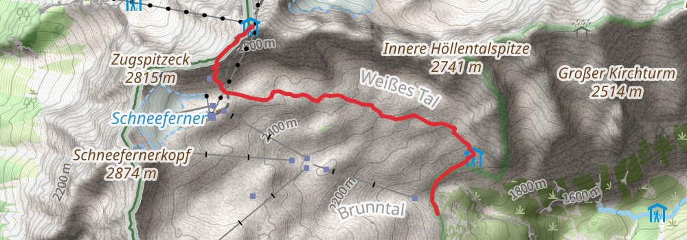 Zugspitze Hike from Ehrwald stage 2 Map