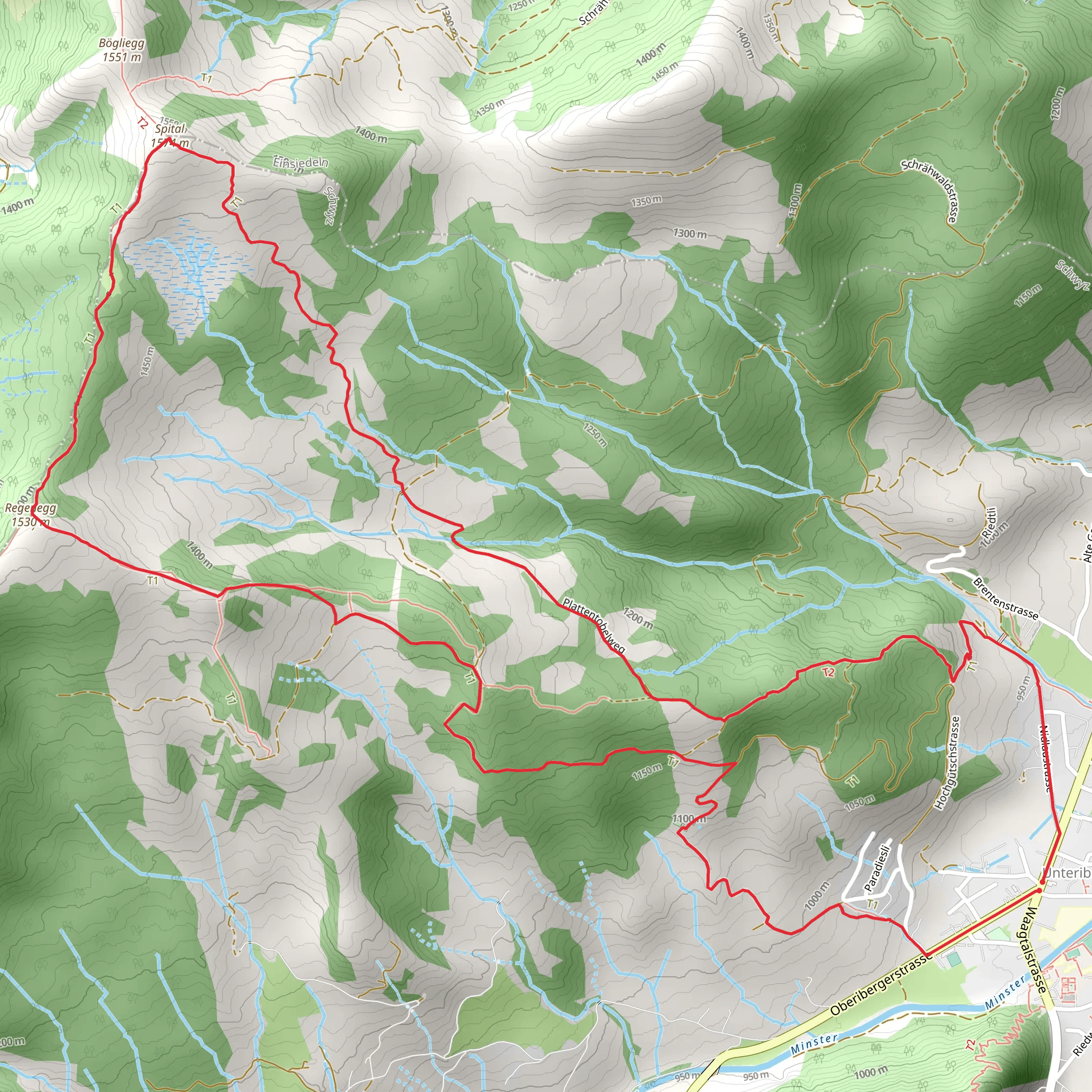 Unteriberg Loop Spital-Regenegg mobile static map