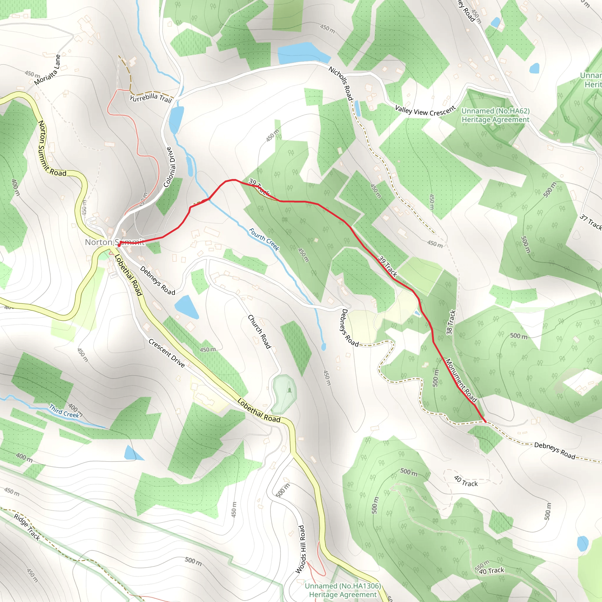 Adelaide100 Norton Summit Trail mobile static map