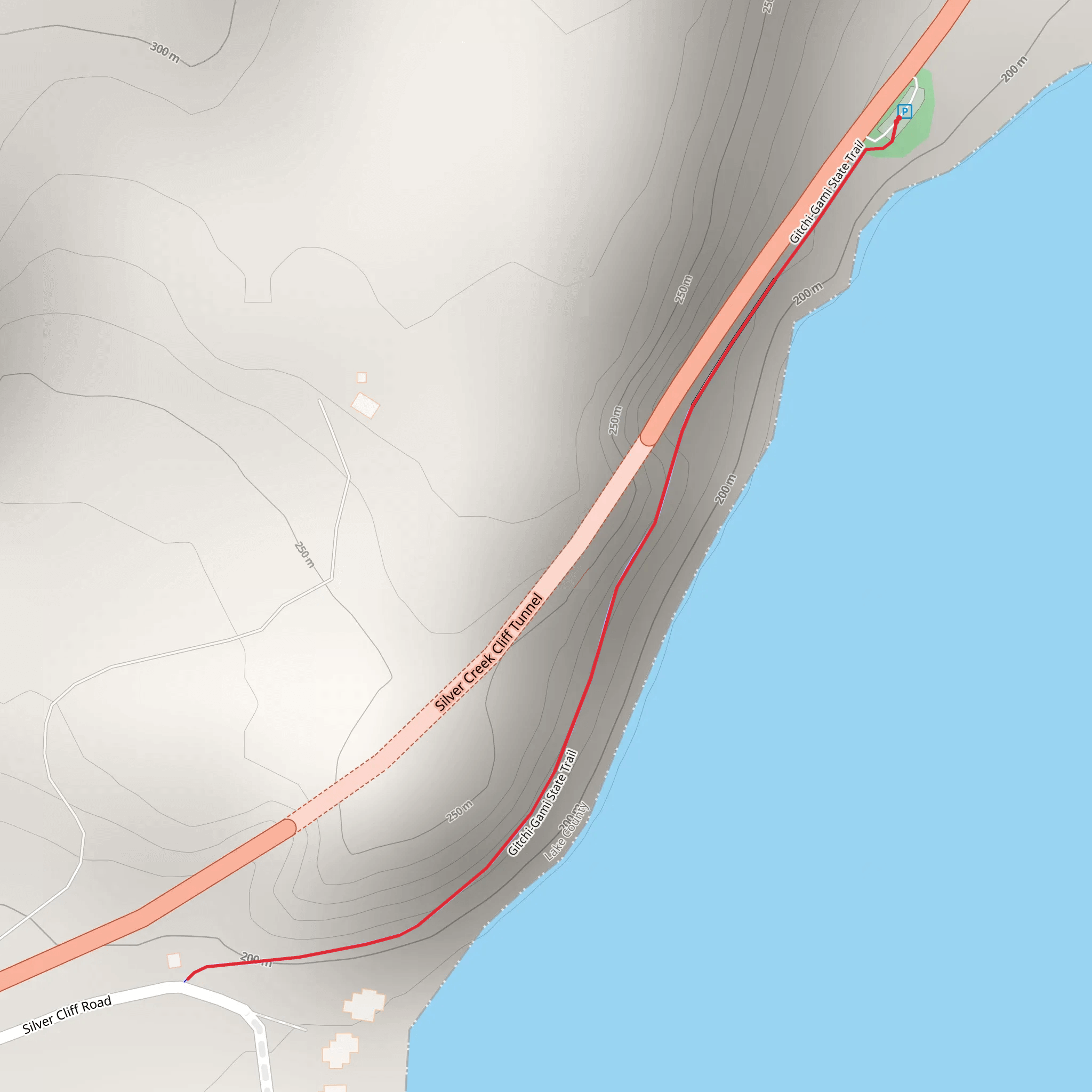 Silver Creek Cliff Wayside Park - Gitchi-Gami State Trail mobile static map