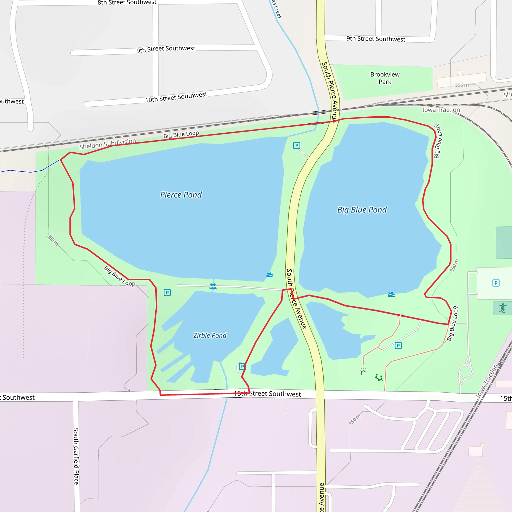 Big Blue Pond and Pierce Pond Loop mobile static map