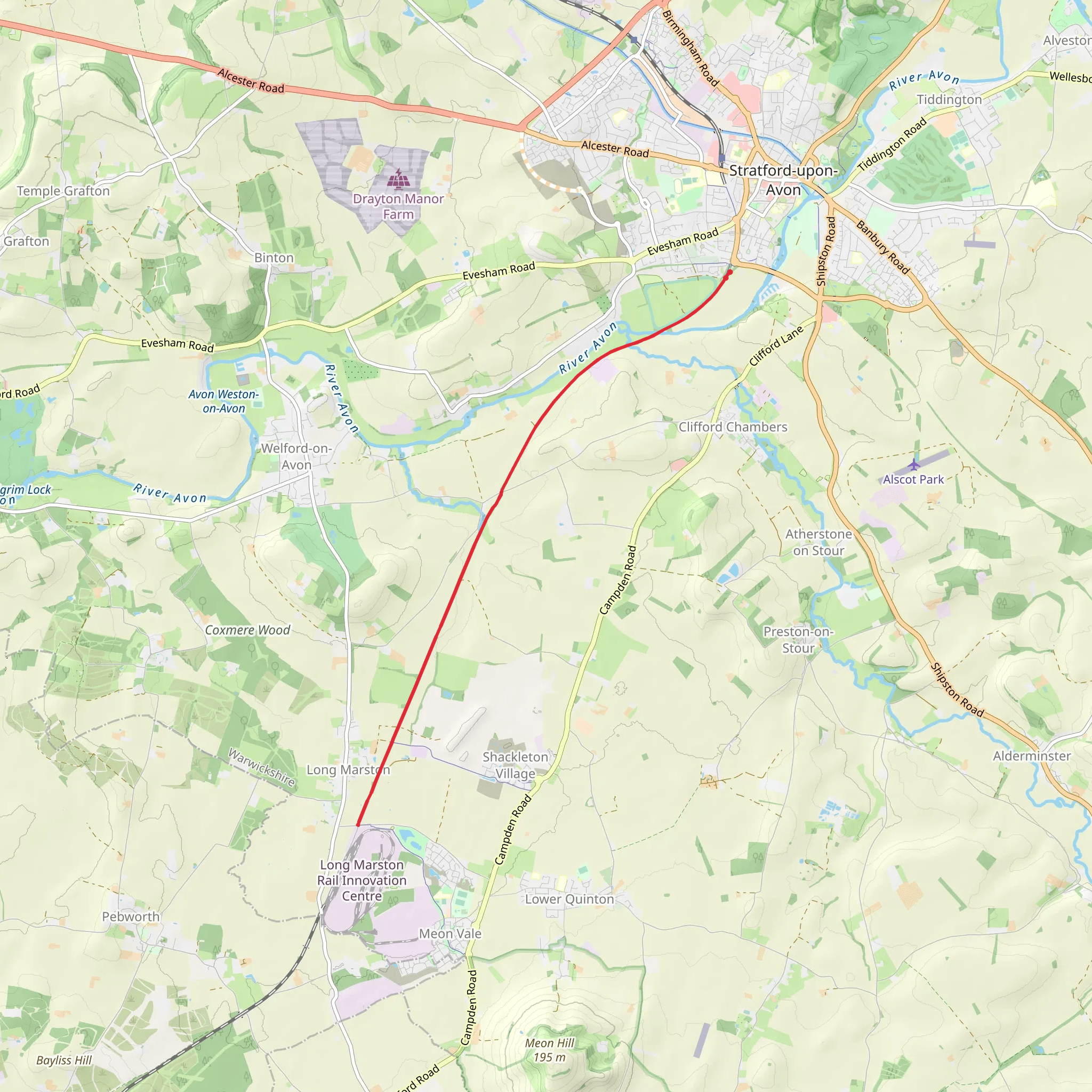 Stratford Greenway mobile static map
