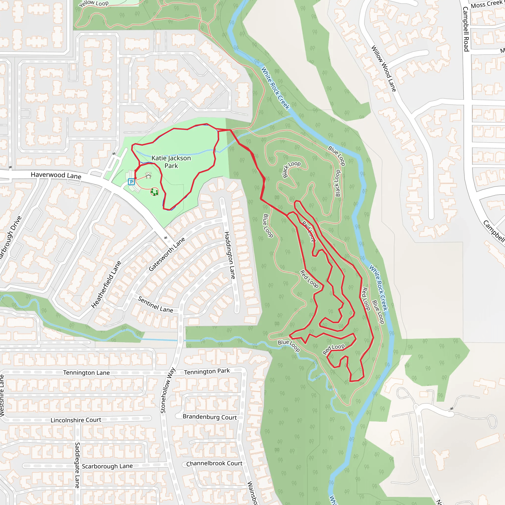 Katie Jackson Park and Red-Blue Loop mobile static map