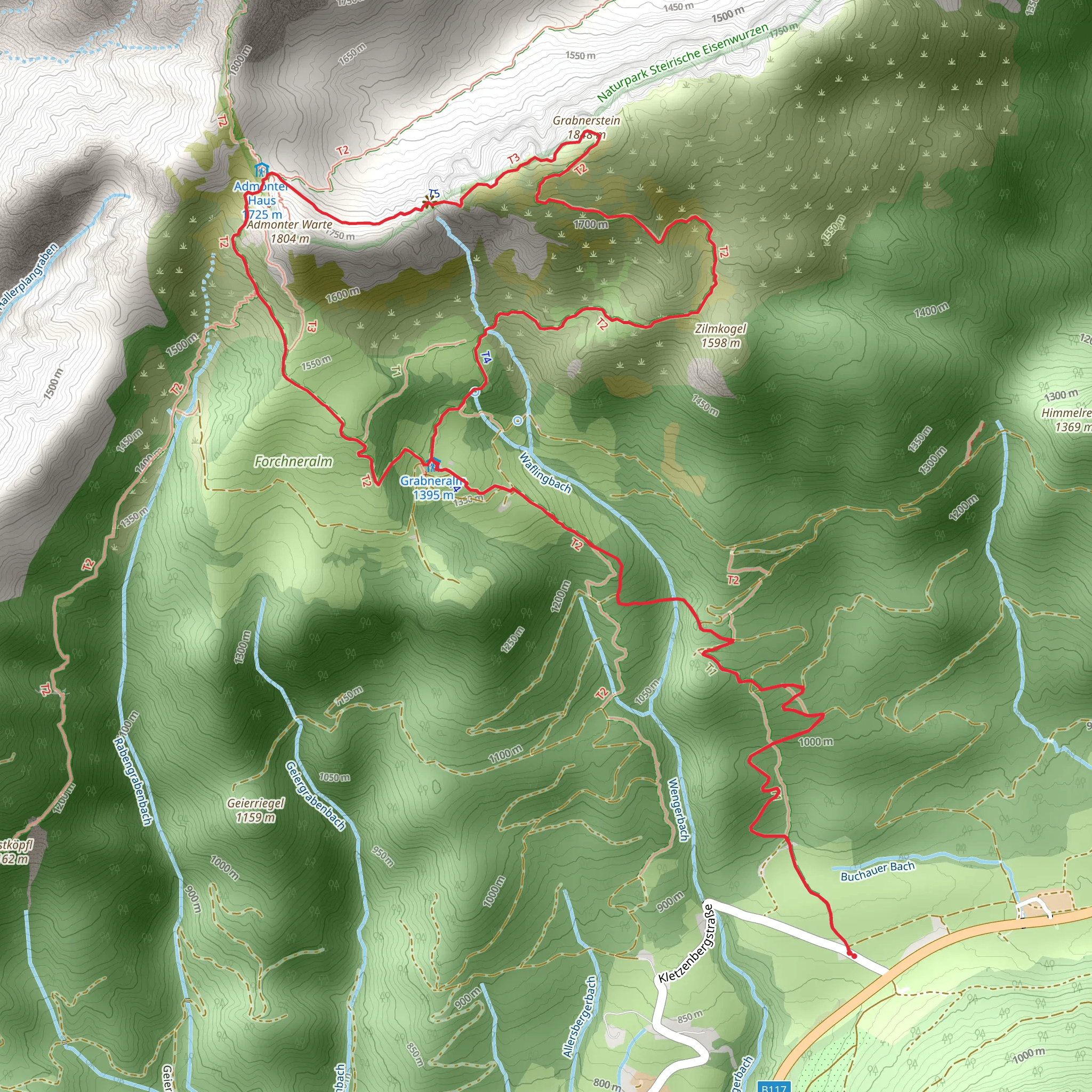Grabneralm with Grabnerstein mobile static map