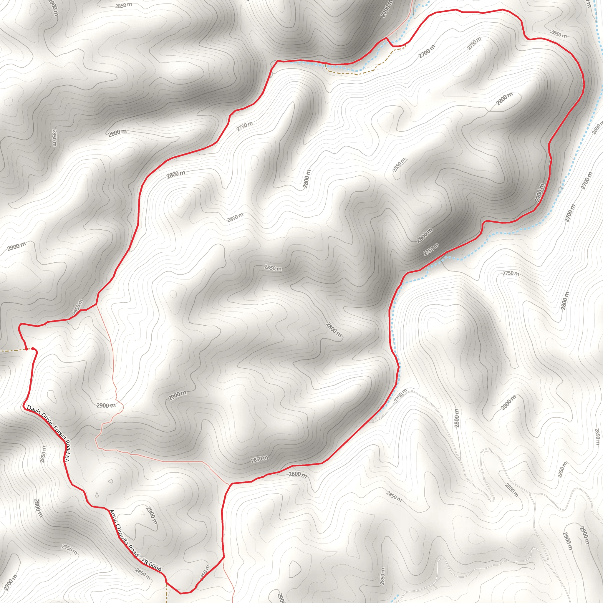 Upper Wills Canyon Alternate and Hubbell Canyon Loop Trail mobile static map