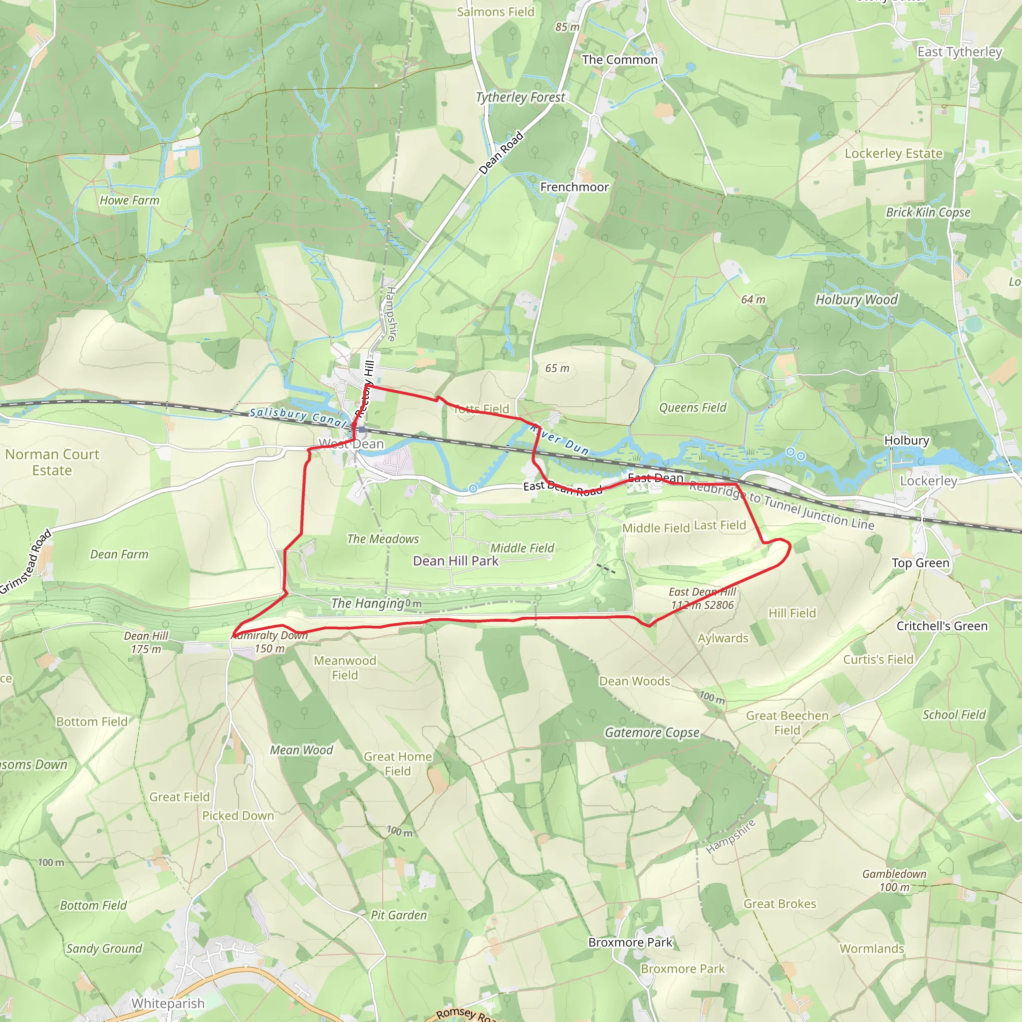 West dean and The Hanging Loop mobile static map