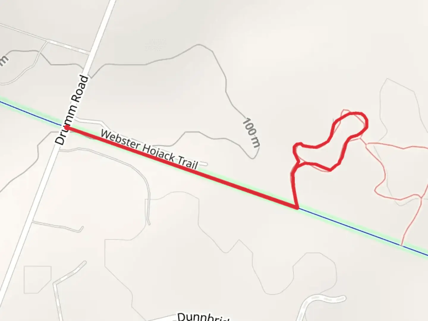 An image depicting the trail Drum Road Loop and its surrounding area.