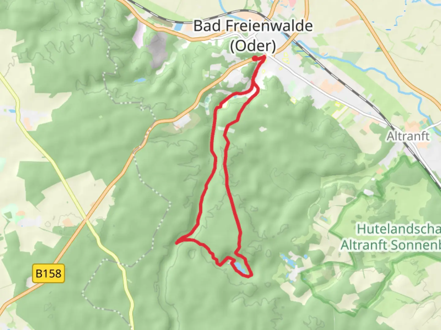 An image depicting the trail Papenteich and Baasee via Siebenhuegel Weg and its surrounding area.