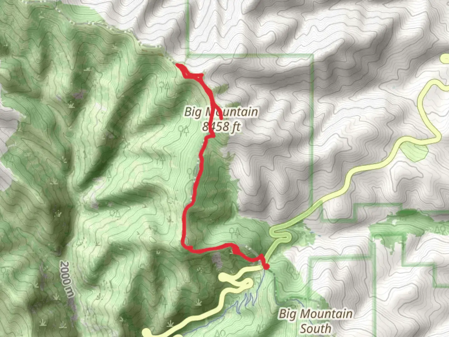 An image depicting the trail Big Mountain Summit Trail and its surrounding area.