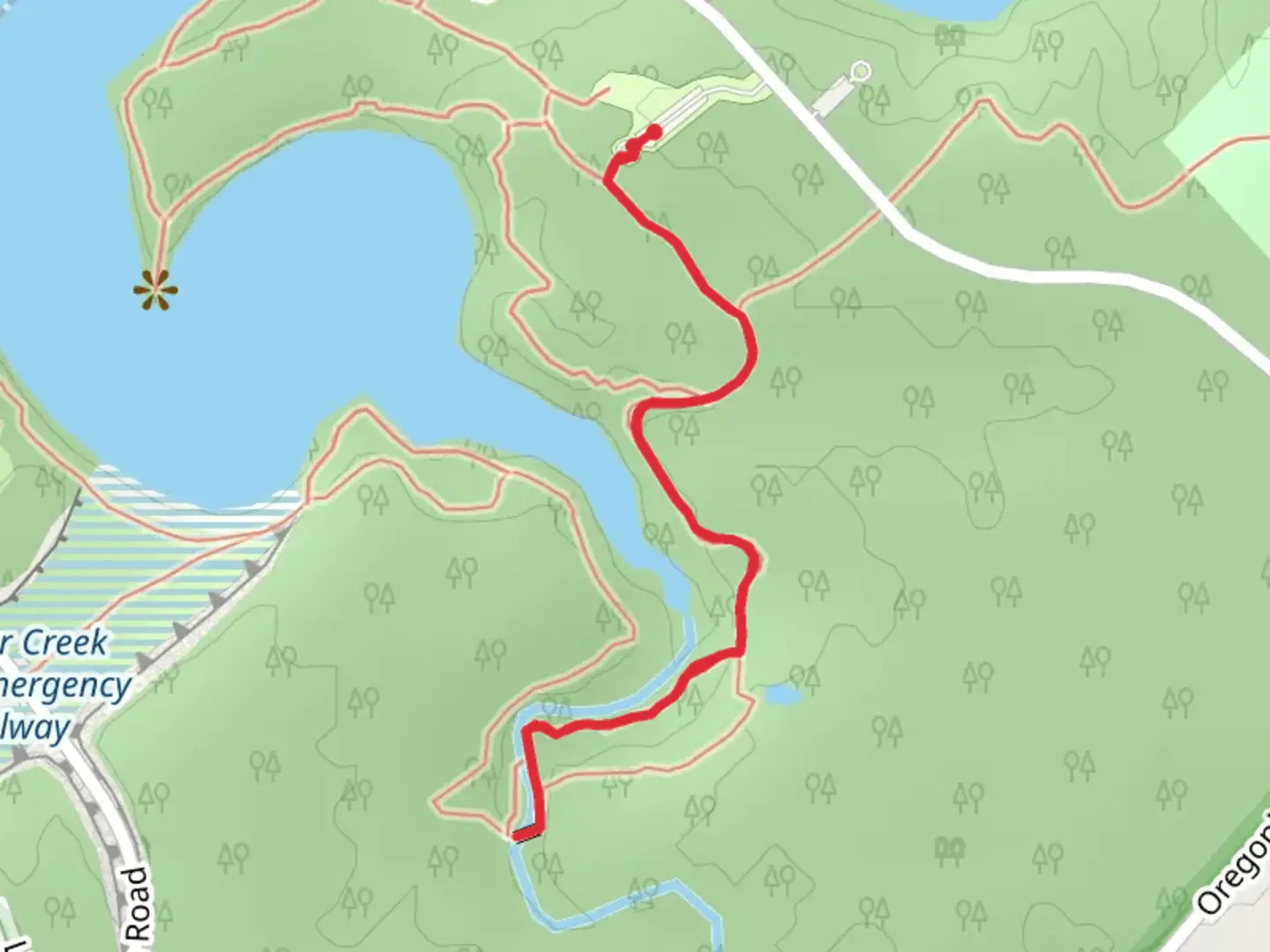 An image depicting the trail Walk along Flat Fork and its surrounding area.