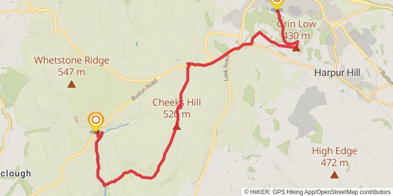 Carlisle to Cat and Fiddle Walk stage 42 Map