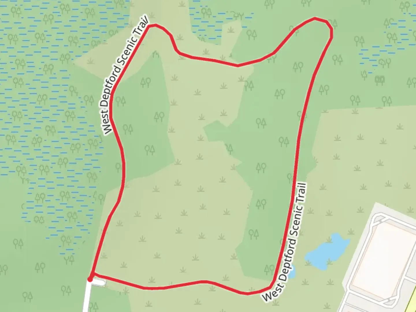 An image depicting the trail West Deptford Scenic Loop Trail and its surrounding area.