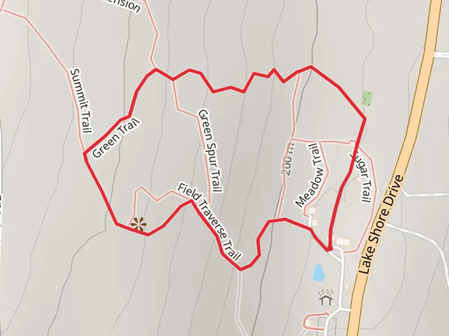 An image depicting the trail Lake George Vista Loop and its surrounding area.