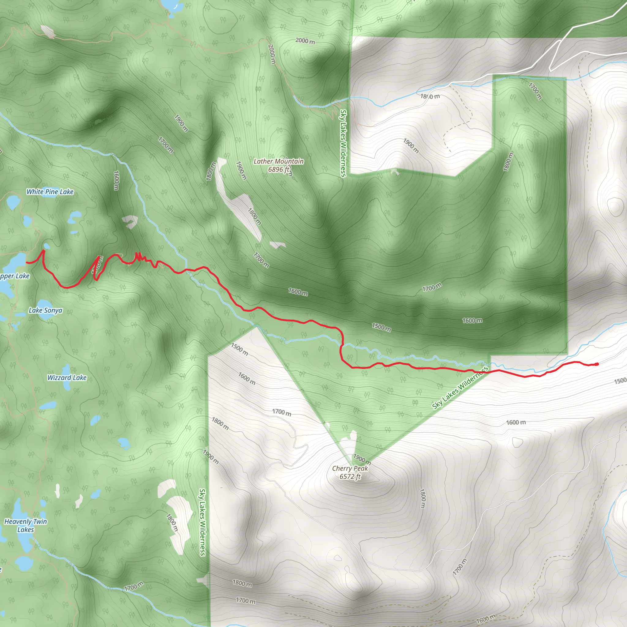 Trapper Lake via Cherry Creek Trail mobile static map