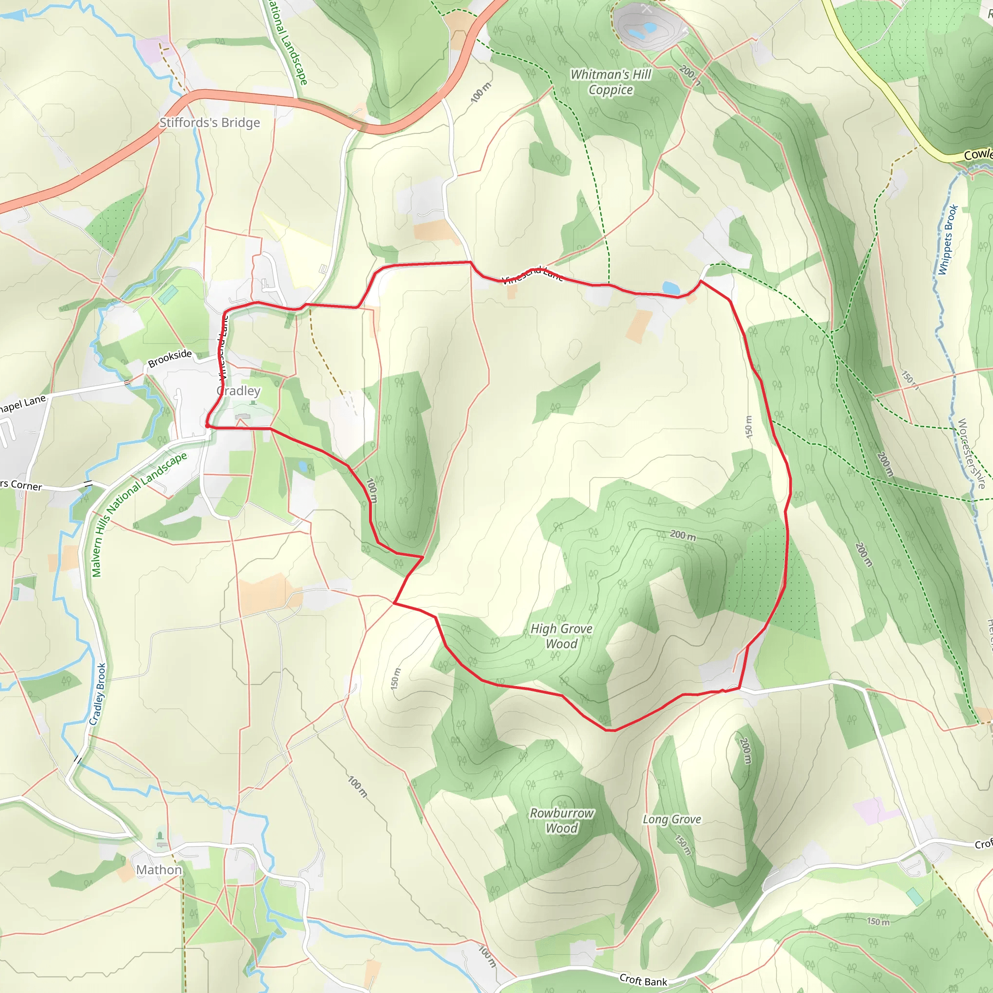 High Grove Wood and Cockshot Hill Loop mobile static map