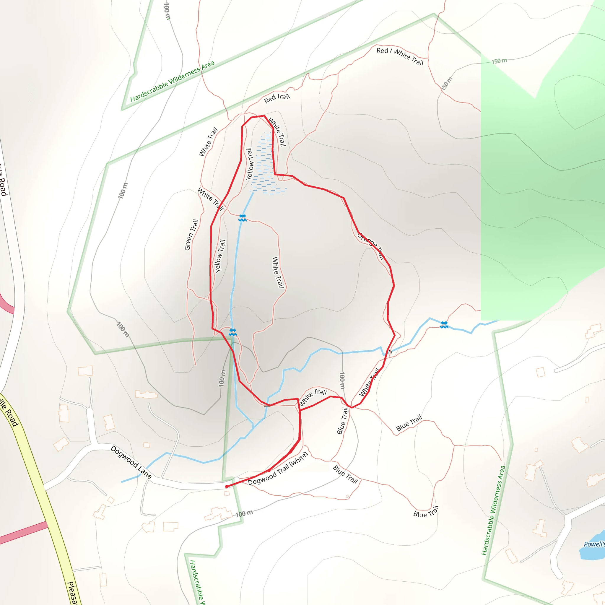 Hardscrabble Wilderness Area Loop from Dogwood Lane mobile static map