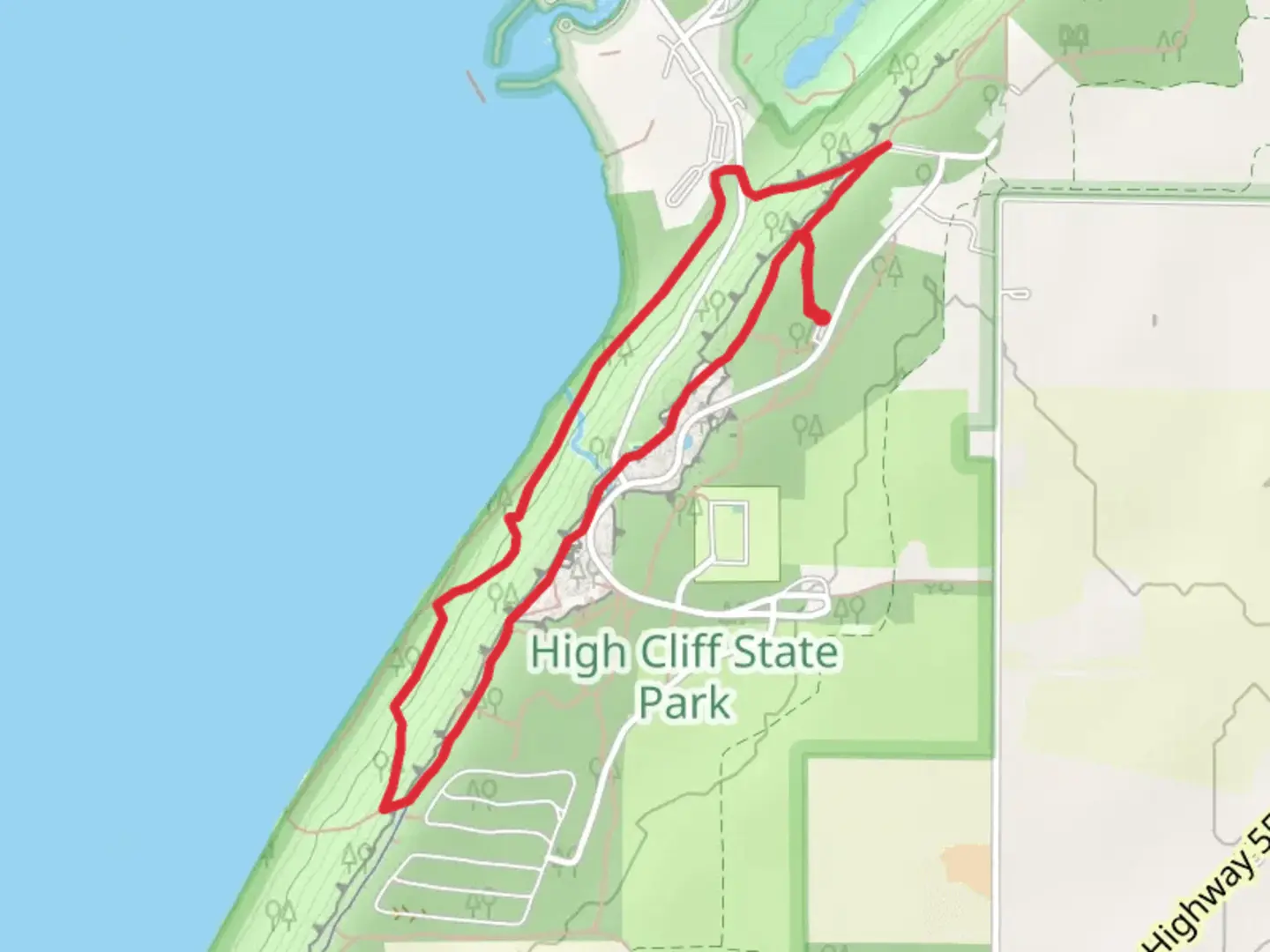 An image depicting the trail Lime-Kiln Trail and Indian Mound Trail and its surrounding area.