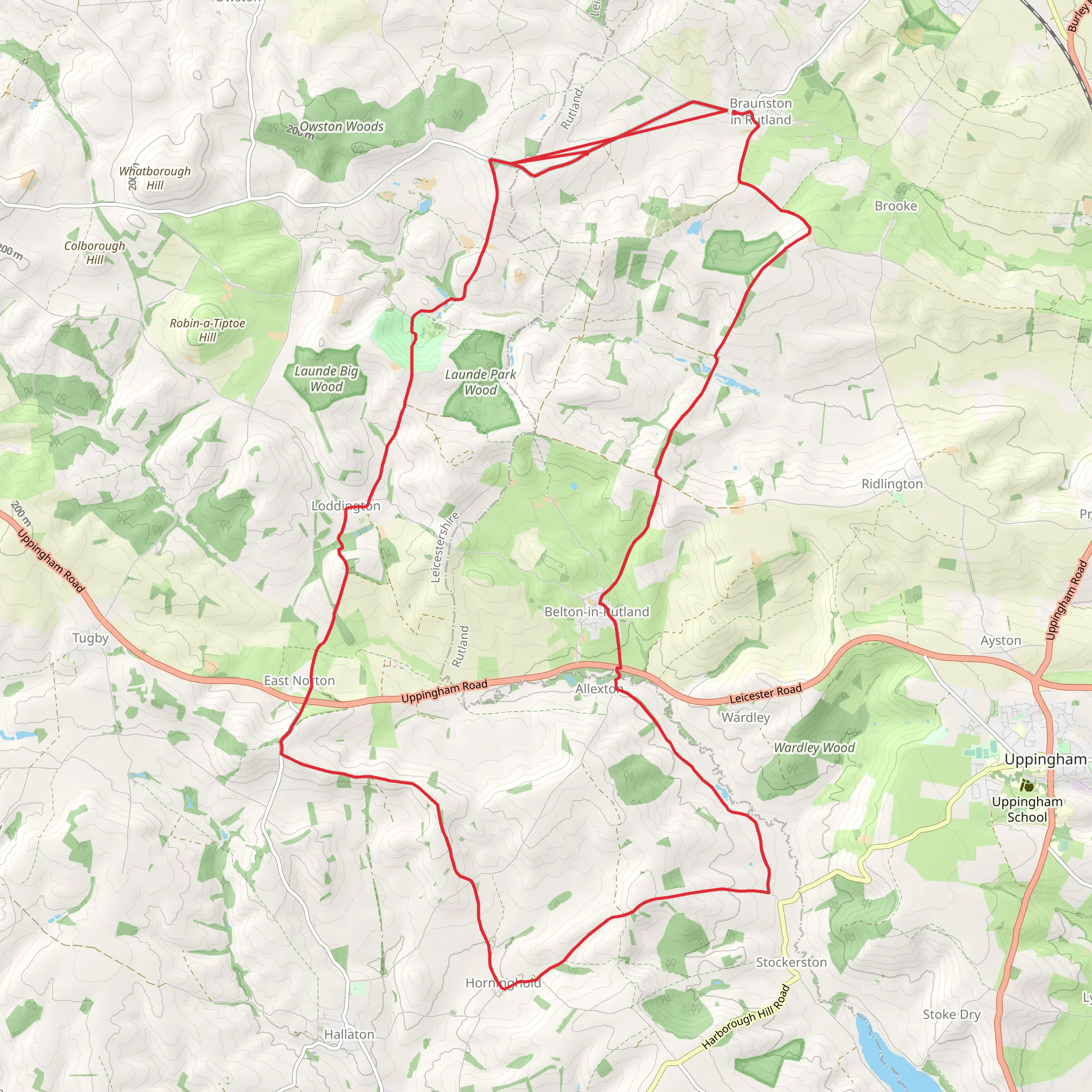 Braunston in Rutland, Allexton and Loddington Loop mobile static map