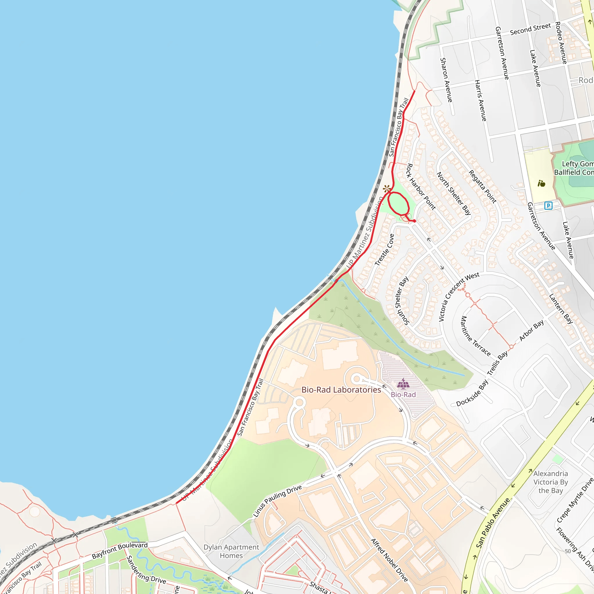 San Francisco Bay Trail and Shoreline Park mobile static map