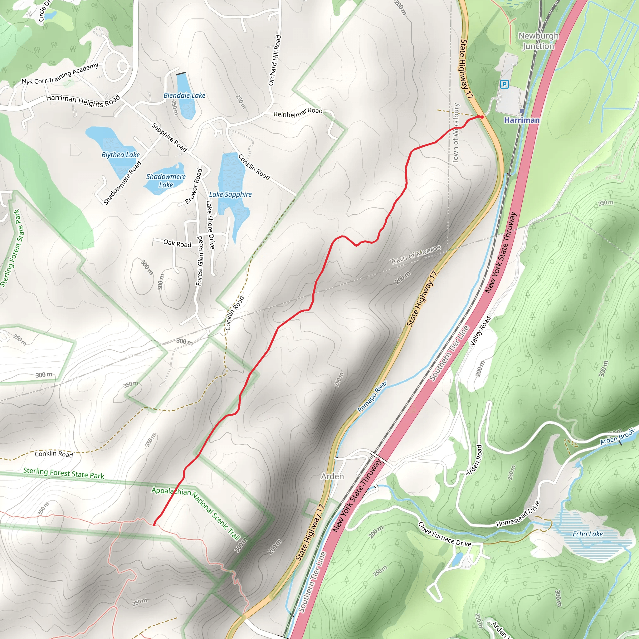 Harriman - Sapphire Trail mobile static map