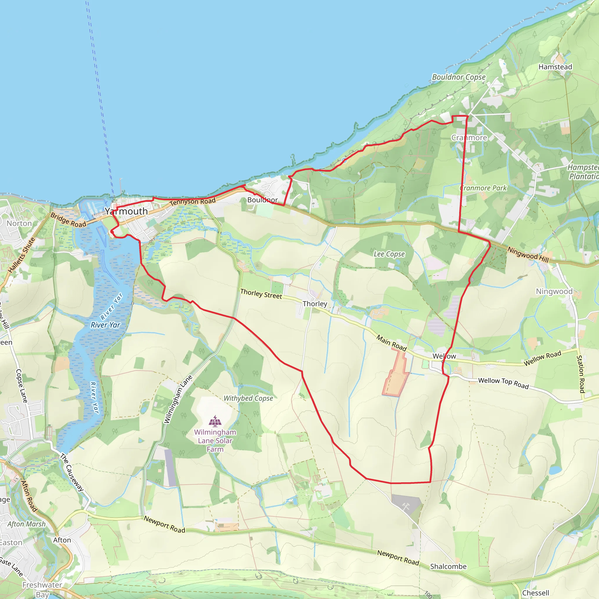 Yarmouth to Cranmore Loop mobile static map