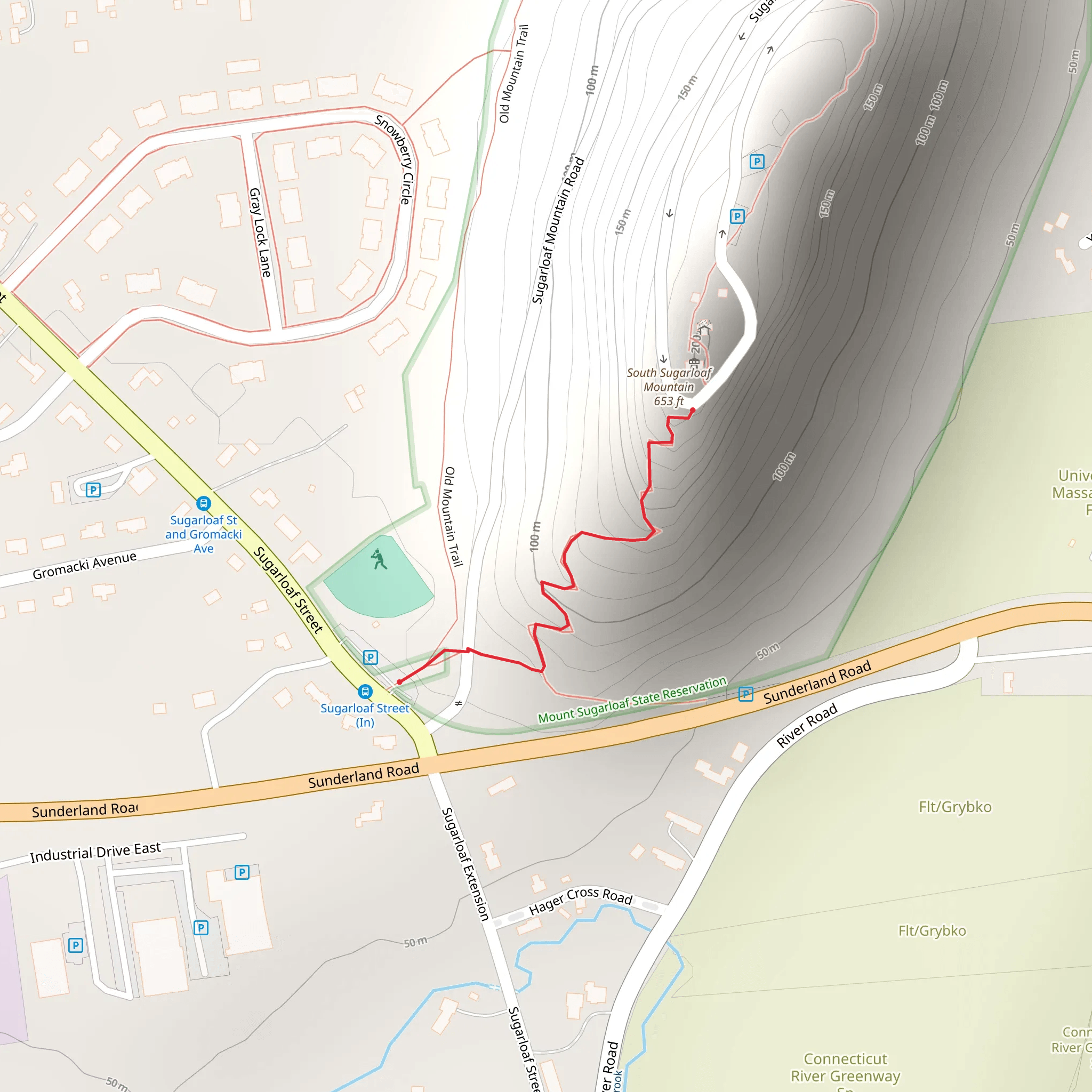 South Sugarloaf Mountain Trail Out and Back mobile static map
