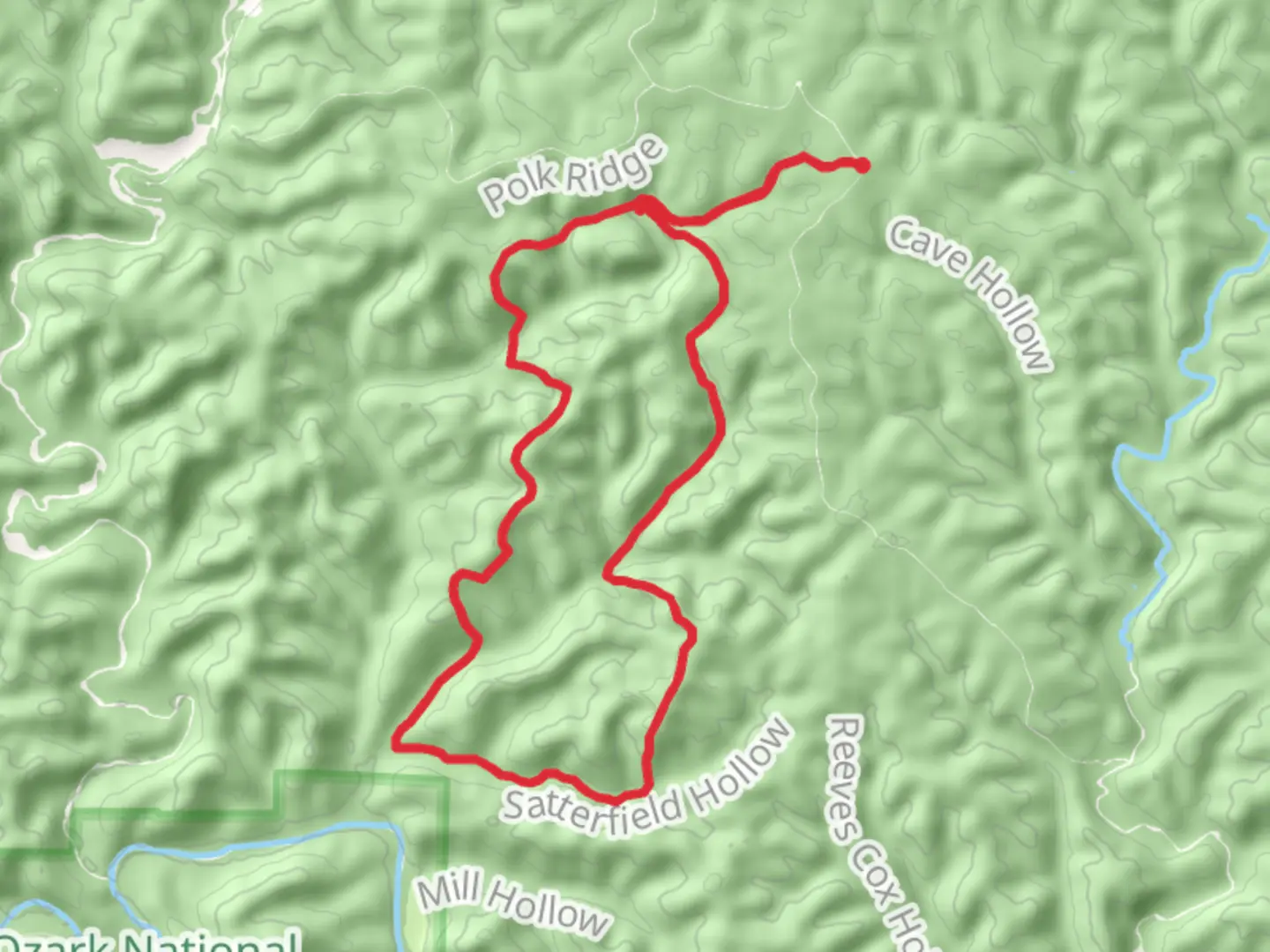 An image depicting the trail Ozark Trail - Upper Current section Loop and its surrounding area.