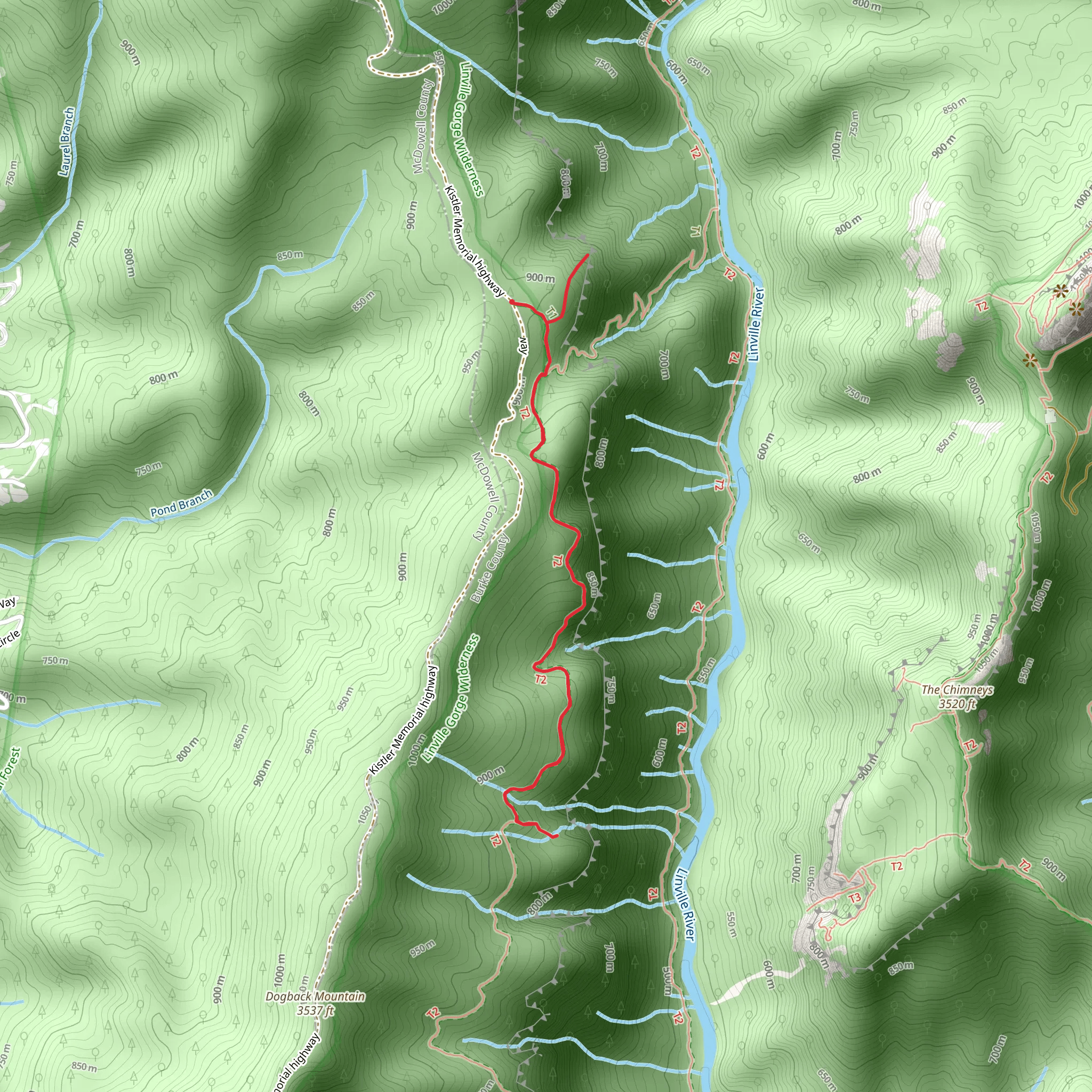 Rock Jock and Conley Cave Trail mobile static map