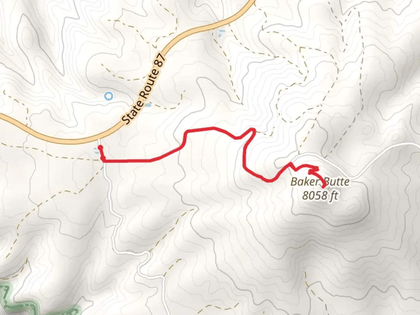 An image depicting the trail Baker Butte from Baker Lake and its surrounding area.