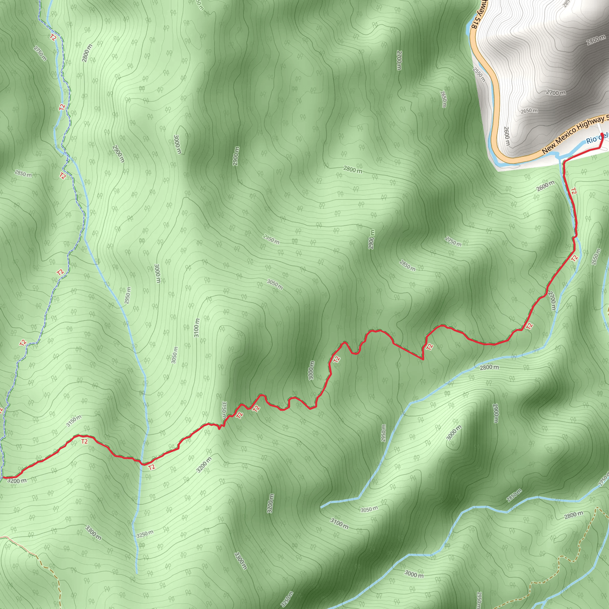 Cordova Canyon Trail mobile static map