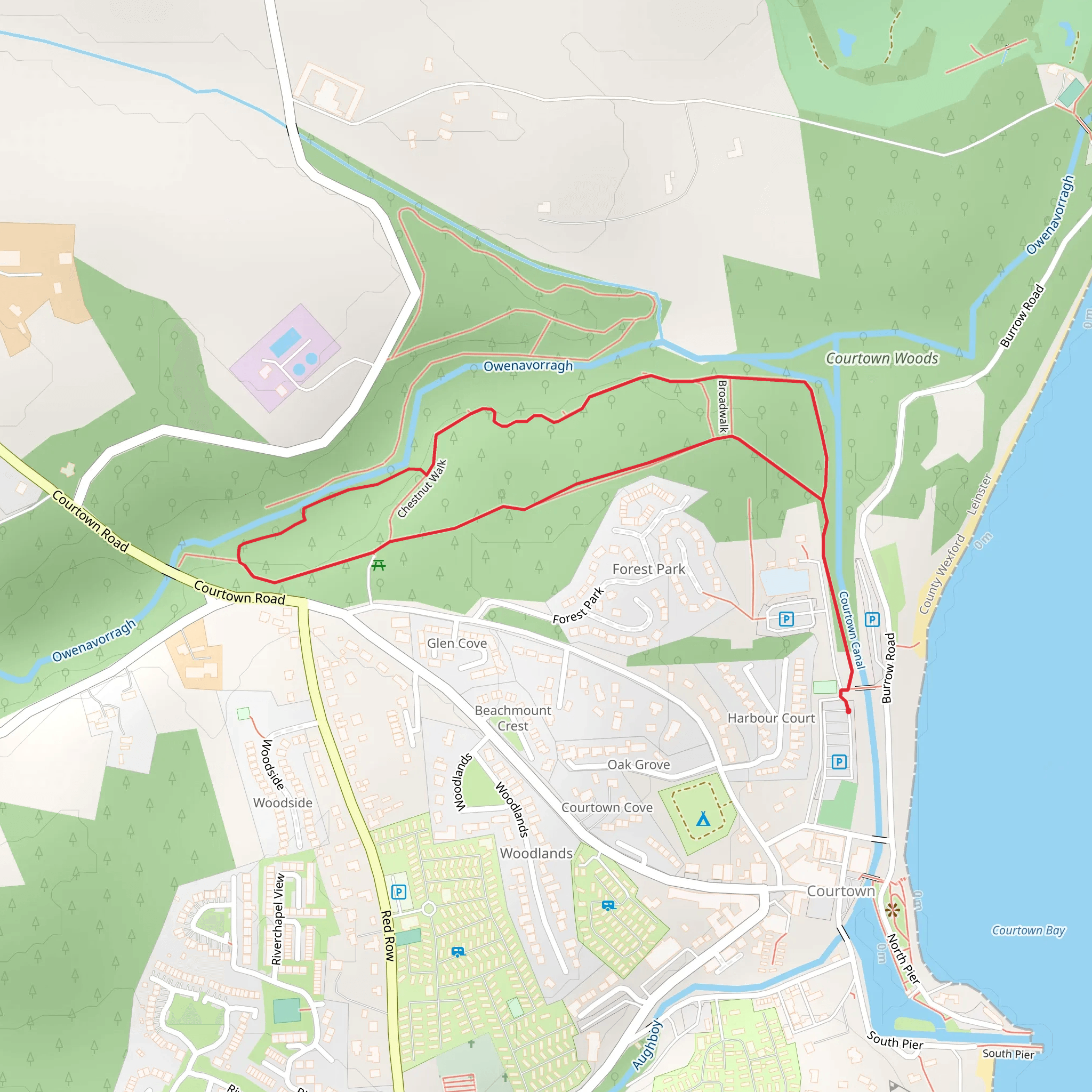 Courtown Woods Trails - River Walk mobile static map