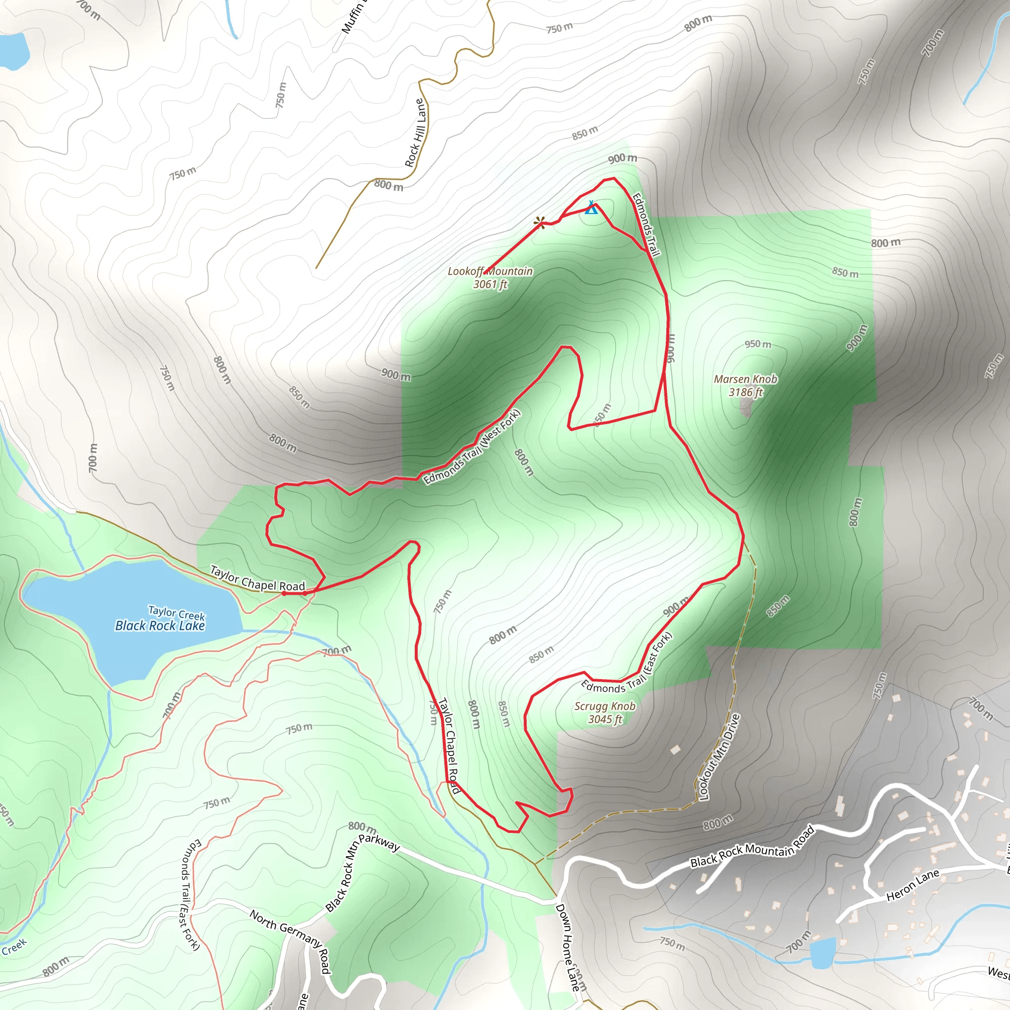 Lookoff Mountain and Edmonds Loop Trail - East Fork mobile static map