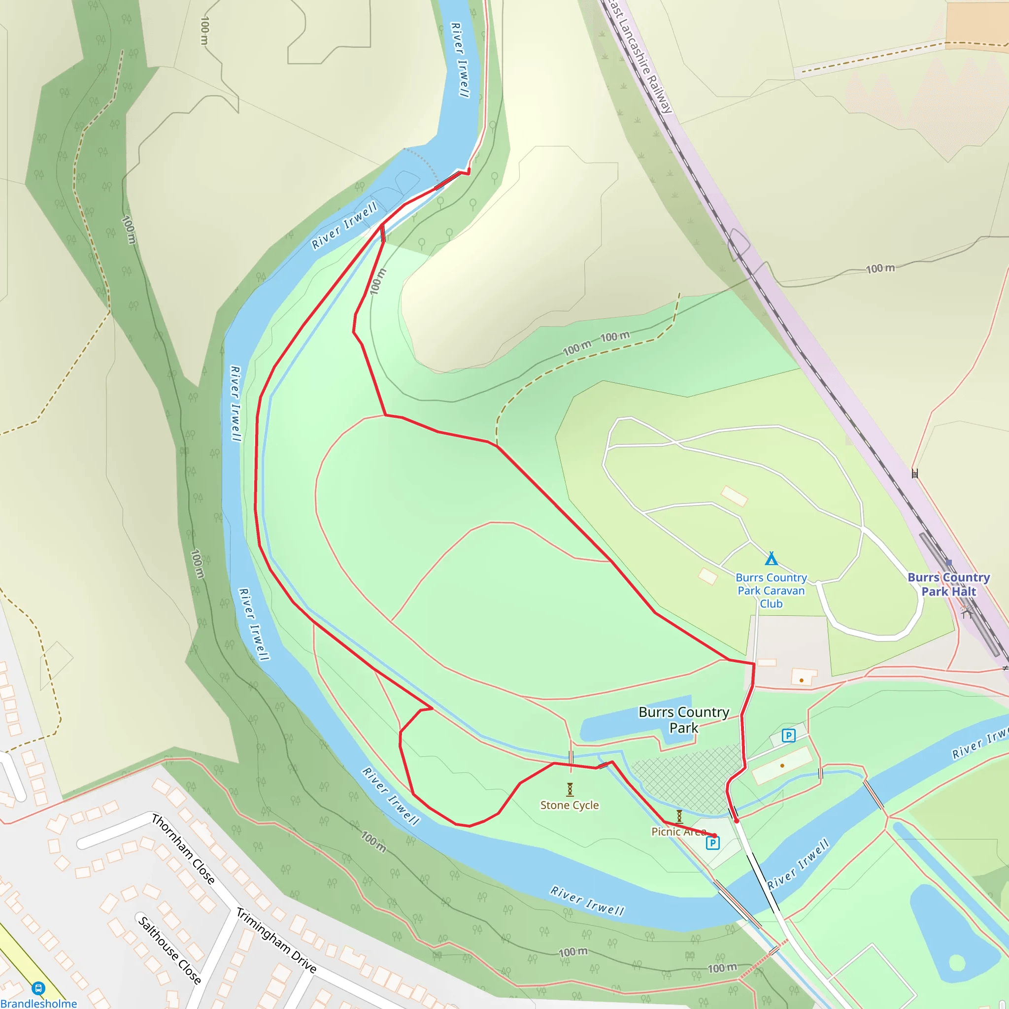 Burrs Country Park mobile static map