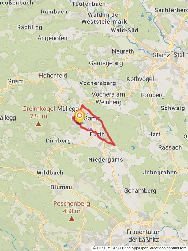 Schilcherland - Bad Gams mobile static map