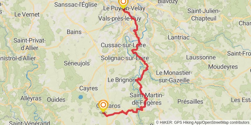 GR 700 - Regordane Way alt 5 Map