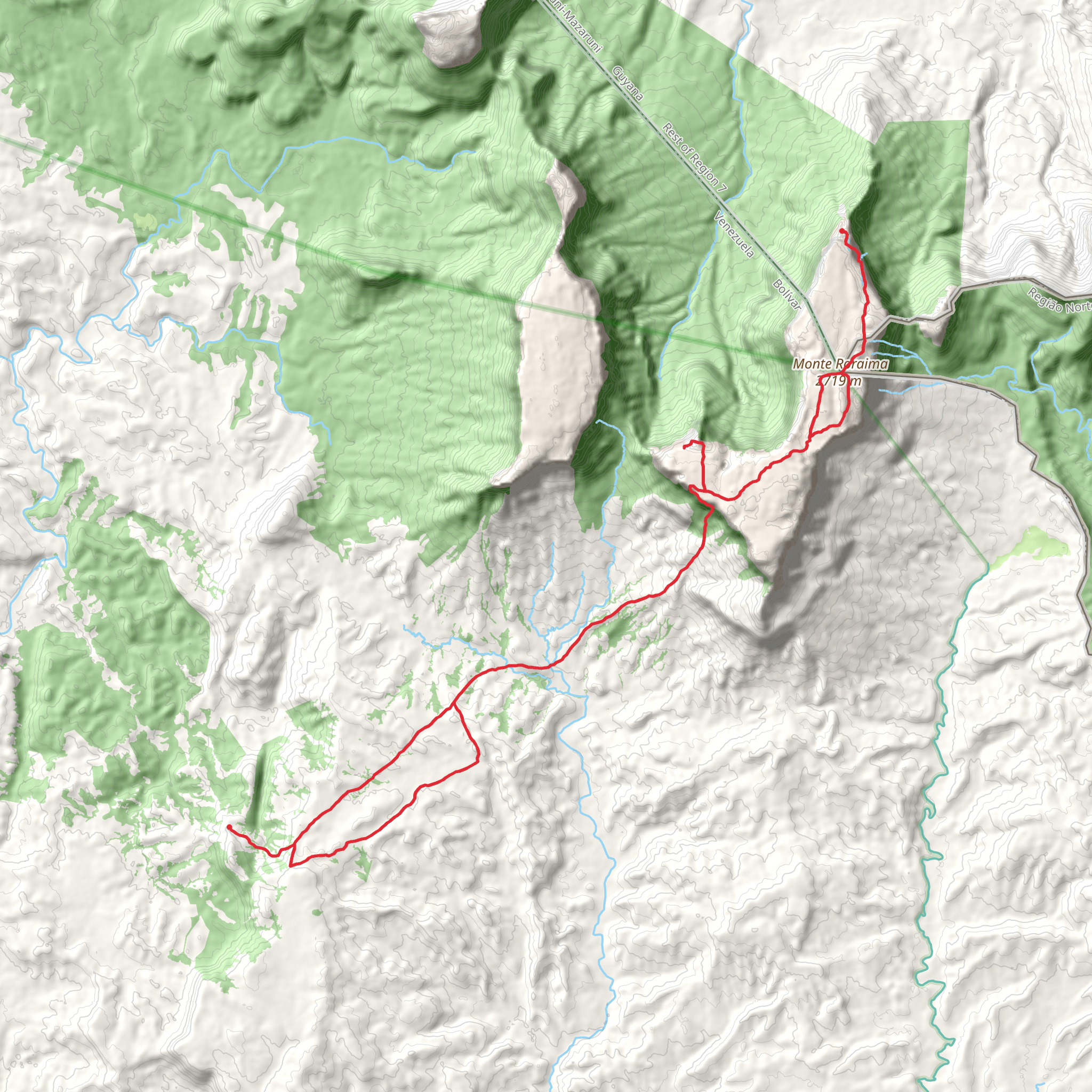 Mount Roraima Trek mobile static map