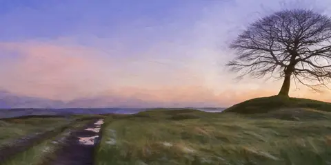 An image depicting the trail Hamps Way and its surrounding area.