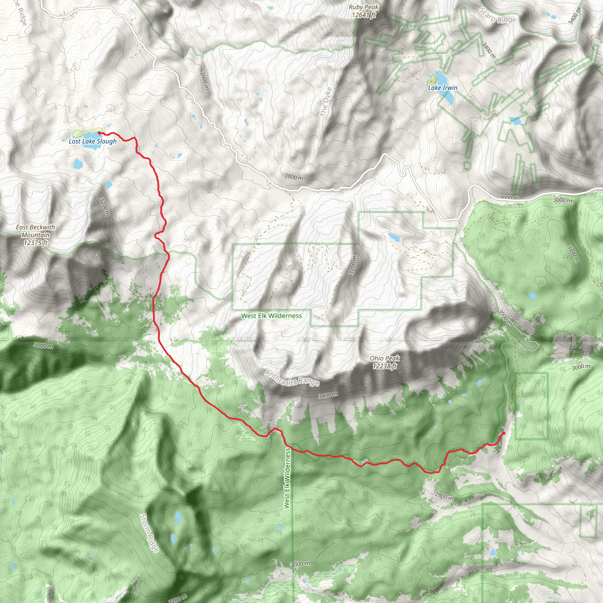 Swampy Pass and Beckwith Pass Trail mobile static map