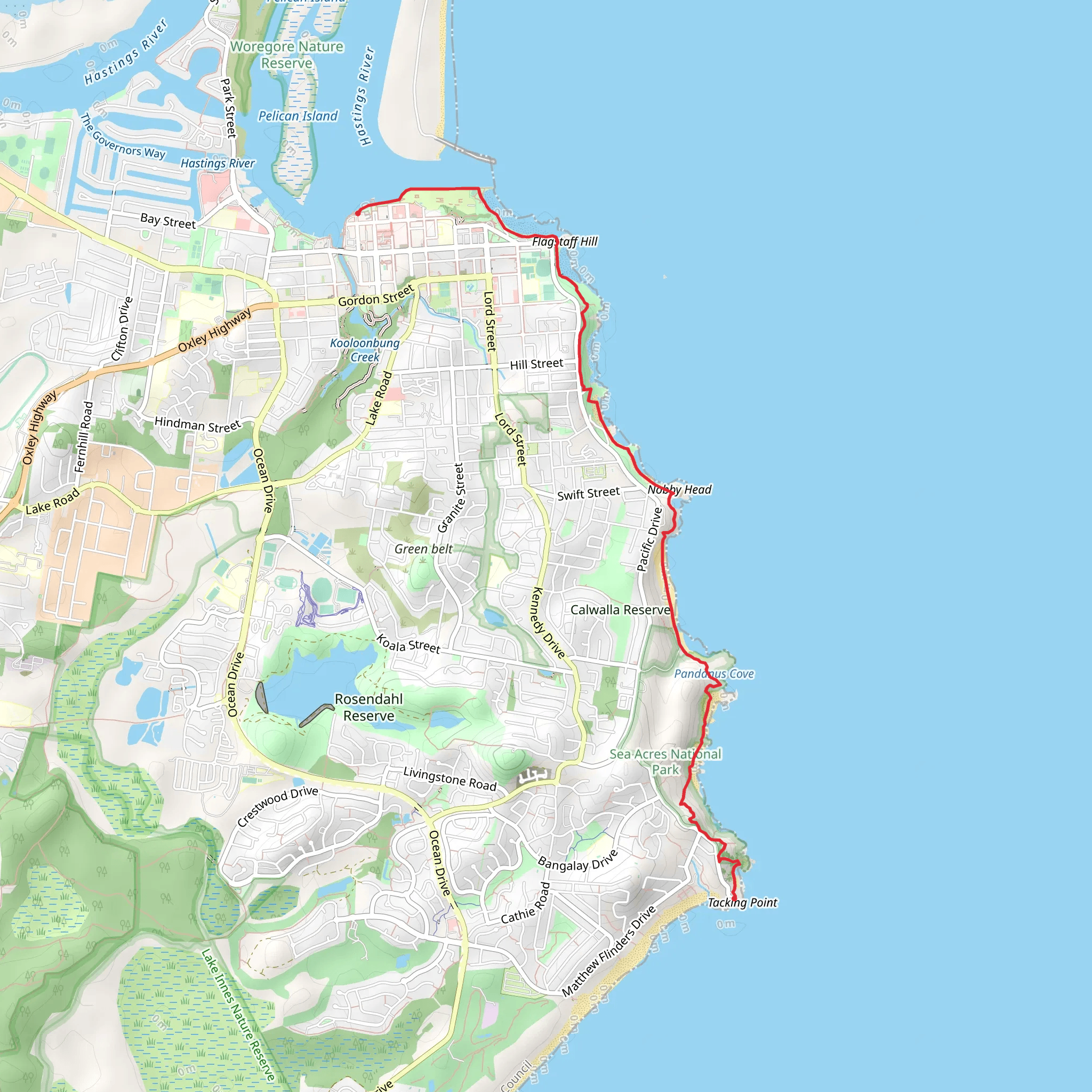 Port Macquarie Coastal Walk mobile static map
